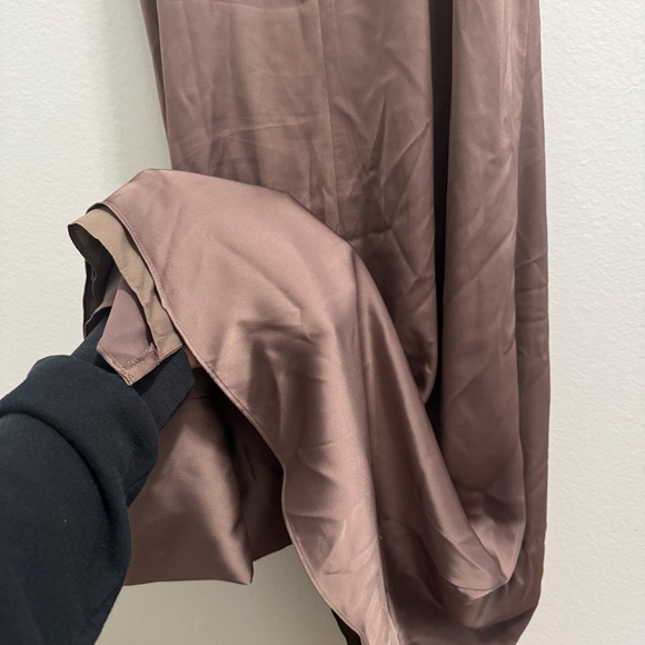 Birdy Grey Lydia Dress in Shiny Satin Mocha Size Small - Picture 12 of 14